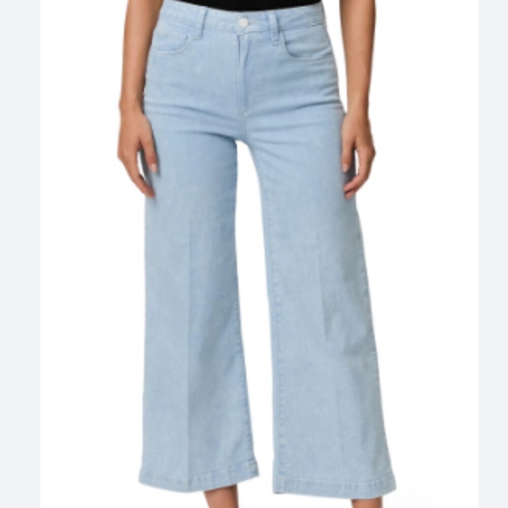 PAIGE Genesee Crop High Waisted in Hannah Light Wash Stretch Jeans Size 32
